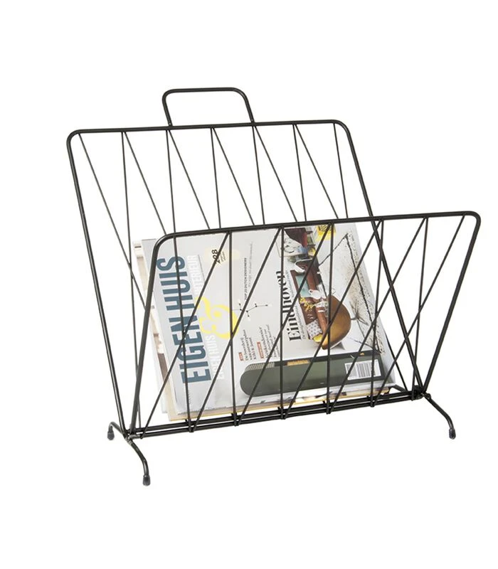 PRESENT TIME Tijdschriftenrek Diamond Raster - Metaal Mat Zwart - 40x26,5x45cm 1 PRESENT TIME Tijdschriftenrek Diamond Raster - Metaal Mat Zwart - 40x26,5x45cm