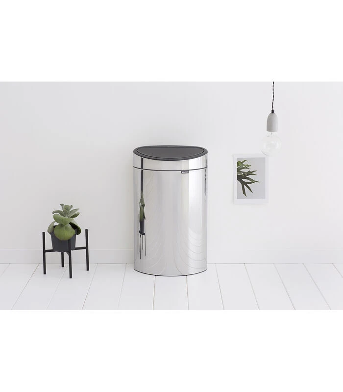 Brabantia Touch Bin New Afvalemmer, 40 Liter, Brilliant Steel 4 Brabantia Touch Bin New Afvalemmer, 40 Liter, Brilliant Steel - Afbeelding 4