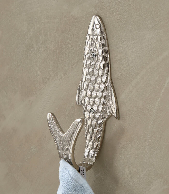 Dubbele Ophanghaak Dier, Wandhaak Vis - De Pêche - Zilver 2 Dubbele Ophanghaak Dier, Wandhaak Vis - De Pêche - Zilver - Afbeelding 2