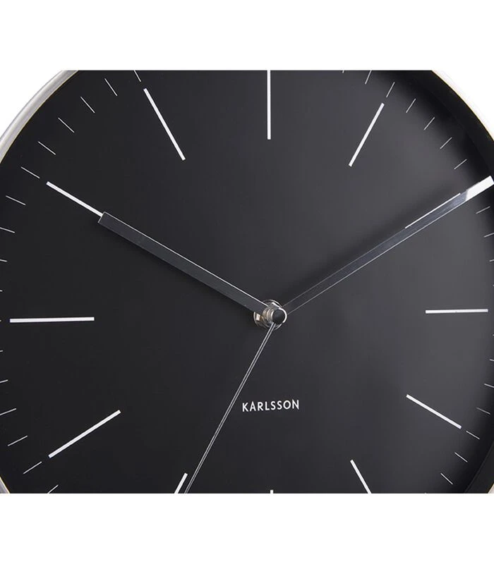 Karlsson Wandklok Minimal - Zwart, Nikkel Behuizing - Ø27,5cm 5 Karlsson Wandklok Minimal - Zwart, Nikkel Behuizing - Ø27,5cm - Afbeelding 5