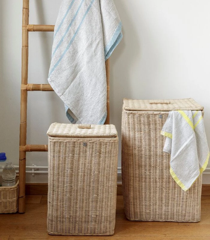 Set Van Twee Rechthoekige Rotan Wasmanden 2 Set Van Twee Rechthoekige Rotan Wasmanden - Afbeelding 2