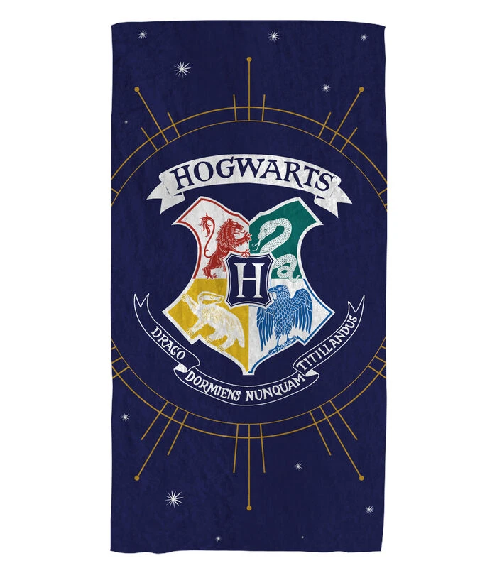 Harry Potter Strandlaken Met Fluwelen Opdruk 100% Katoen, POUDLARD 2 Harry Potter Strandlaken Met Fluwelen Opdruk 100% Katoen, POUDLARD - Afbeelding 2