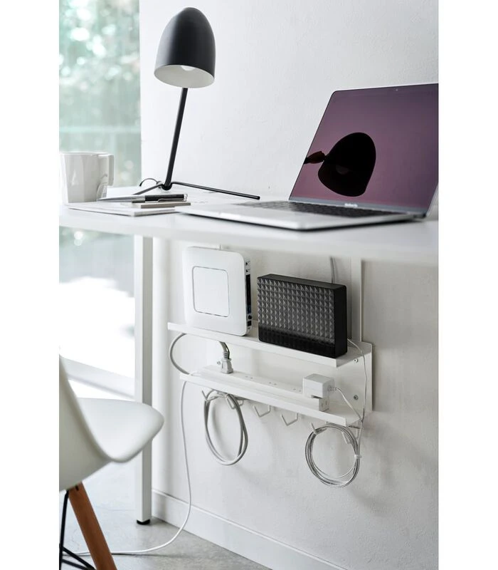 Yamazaki Under-desk Cable & Router Organizer - Smart - White 4 Yamazaki Under-desk Cable & Router Organizer - Smart - White - Afbeelding 4