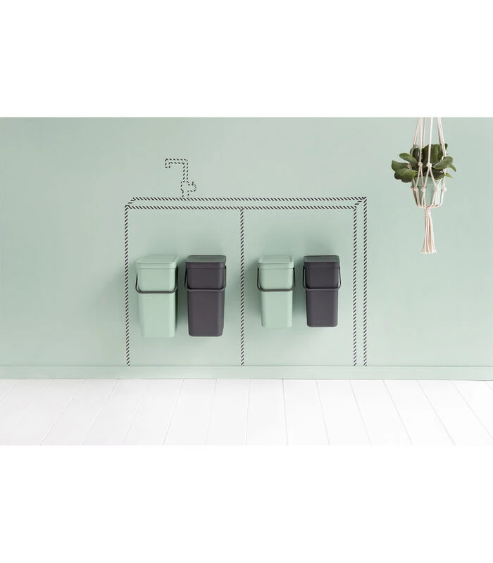Brabantia Sort & Go Inbouwemmer, 2 X 16 Liter 3 Brabantia Sort & Go Inbouwemmer, 2 X 16 Liter - Afbeelding 3
