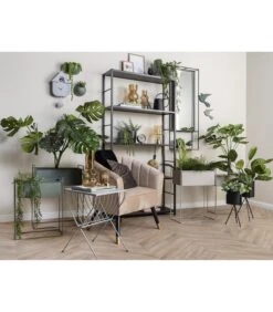 PRESENT TIME Wandrek Glance - Metaal Zwart Met Plank & Spiegel - 115x40x15cm -Dagelijkse Boodschappen Winkel 0a23fee2414347aebf3f51b2d66ad69e