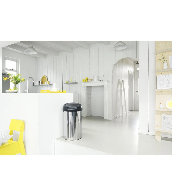 Brabantia Touch Bin, 60 Liter - Brilliant Steel / Matt Black 3 Brabantia Touch Bin, 60 Liter - Brilliant Steel / Matt Black - Afbeelding 3