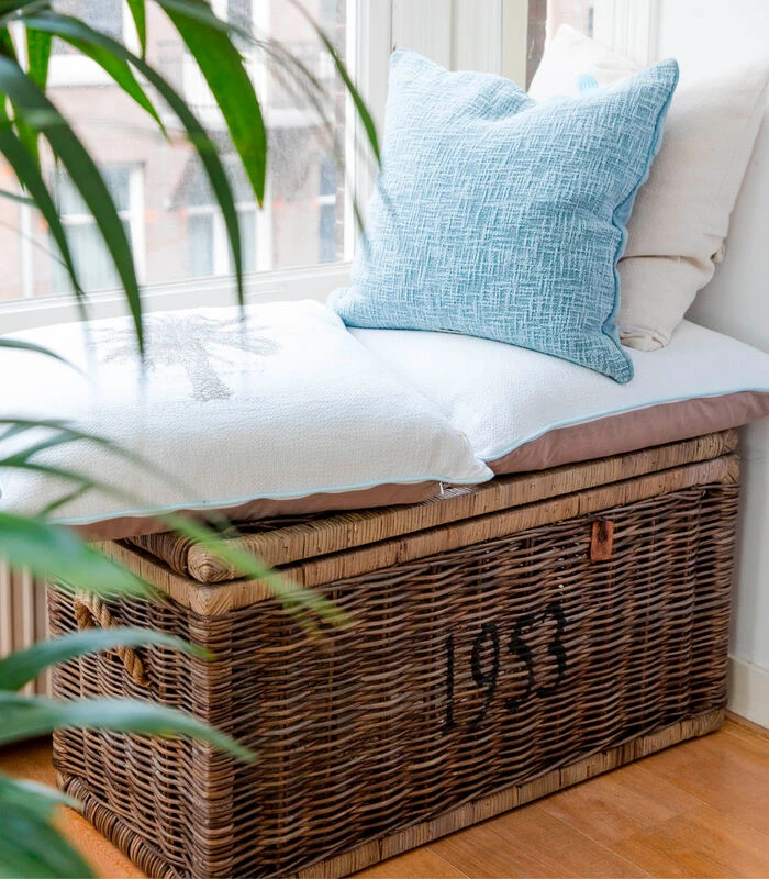 Opbergkist - Dekenkist - Rustic Rattan Cobblers Wharf Trunk - 90x40 Cm - Bruin 2 Opbergkist - Dekenkist - Rustic Rattan Cobblers Wharf Trunk - 90x40 Cm - Bruin - Afbeelding 2