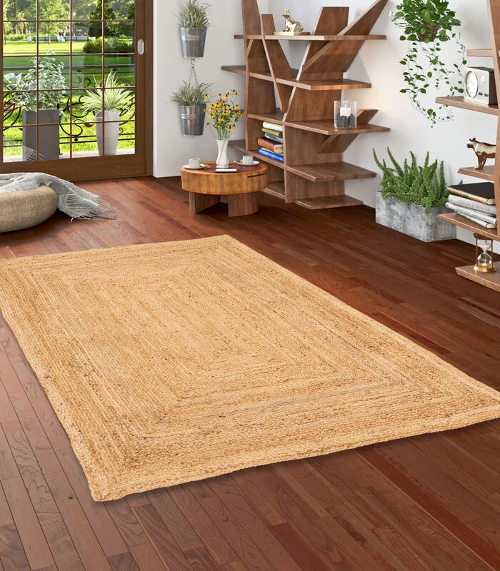 Vloerkleed Natuurvezel Handgemaakt Jute Tapijt Nele 2 Vloerkleed Natuurvezel Handgemaakt Jute Tapijt Nele - Afbeelding 2