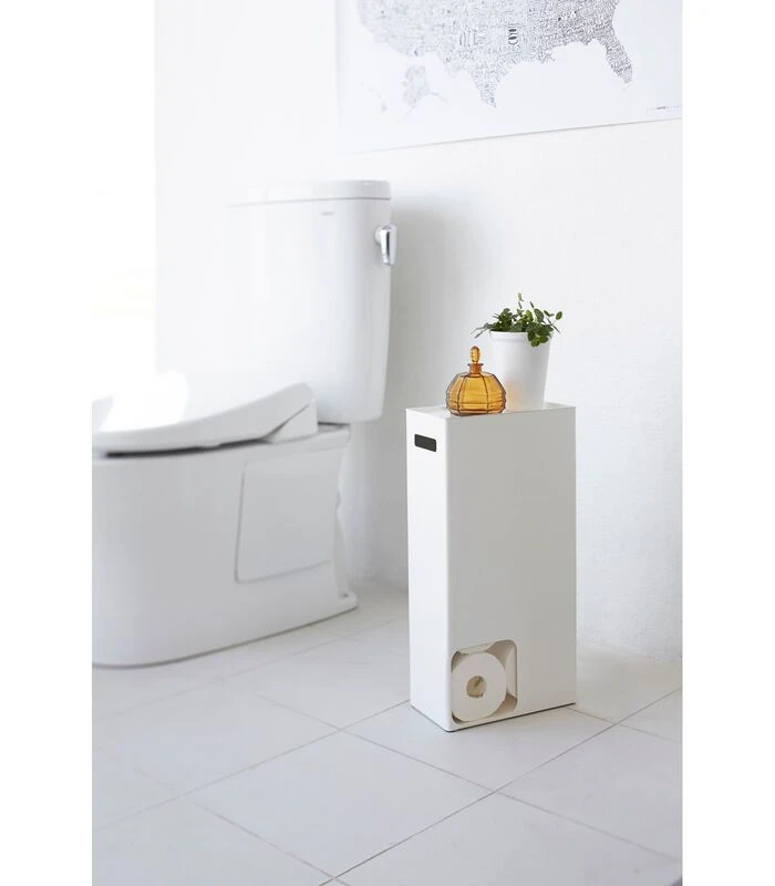 Yamazaki Toilet Paper Stocker - Tower - White 2 Yamazaki Toilet Paper Stocker - Tower - White - Afbeelding 2