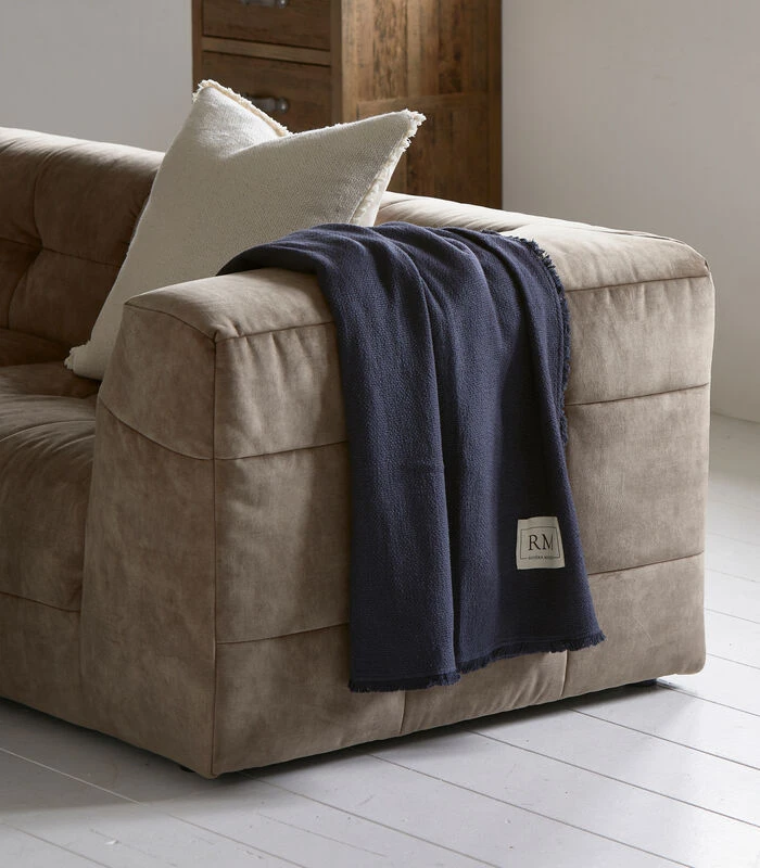 Plaid, Katoenen Zomer Deken - Blueberry Blue - Blauw - 170x130 CM 2 Plaid, Katoenen Zomer Deken - Blueberry Blue - Blauw - 170x130 CM - Afbeelding 2