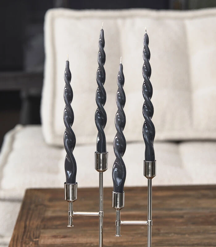 Dinerkaars Twisted Grijs - 4 Stuks 2 Dinerkaars Twisted Grijs - 4 Stuks - Afbeelding 2