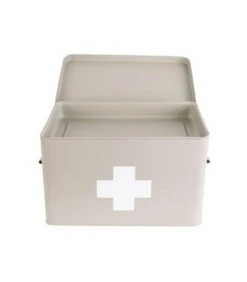 PRESENT TIME Medicijnkist - Large - Metaal Mat Warm Grijs - 31,5x19x21cm -Dagelijkse Boodschappen Winkel 0d967aa210da417789fd29d9268e0c60