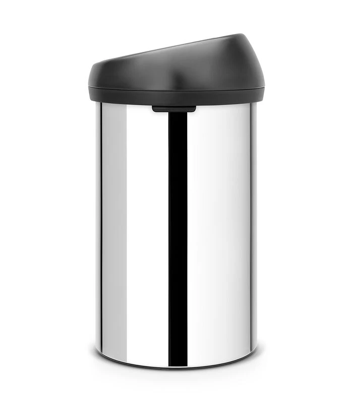 Brabantia Touch Bin, 60 Liter - Brilliant Steel / Matt Black 2 Brabantia Touch Bin, 60 Liter - Brilliant Steel / Matt Black - Afbeelding 2