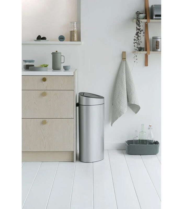 Brabantia Touch Bin New Afvalemmer, 40 Liter, Metallic Grey 4 Brabantia Touch Bin New Afvalemmer, 40 Liter, Metallic Grey - Afbeelding 4