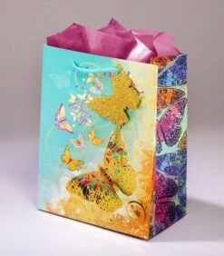 Geschenkentas AuroraL 17,5 X H 23 X P 9,5 Cm Papilllons