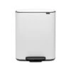 Brabantia Bo Pedaalemmer, Met 2 Binnenemmers, 2 X 30 L - White