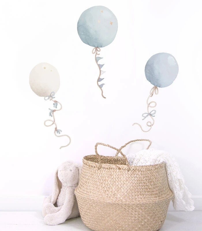 SELENE Muursticker Kinderkamer - Ballonnen (blauw) 50x60cm 2 SELENE Muursticker Kinderkamer - Ballonnen (blauw) 50x60cm - Afbeelding 2