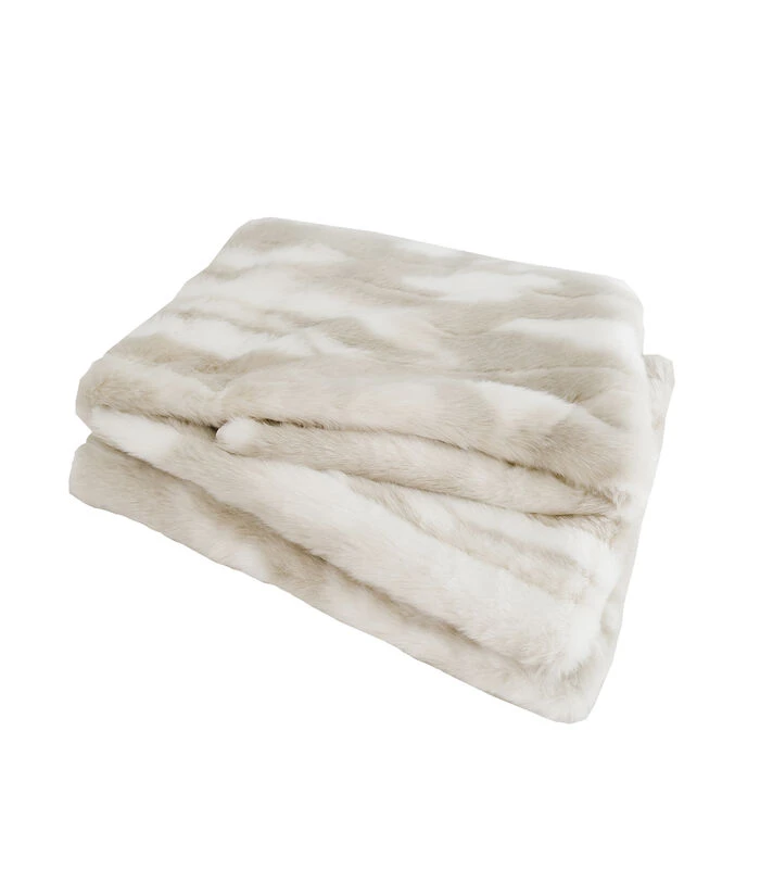 Plaid In Beige Imitatiebont 3 Plaid In Beige Imitatiebont - Afbeelding 3