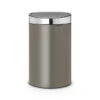 Brabantia Touch Bin New Afvalemmer, 40L Platinum/ Matt Steel