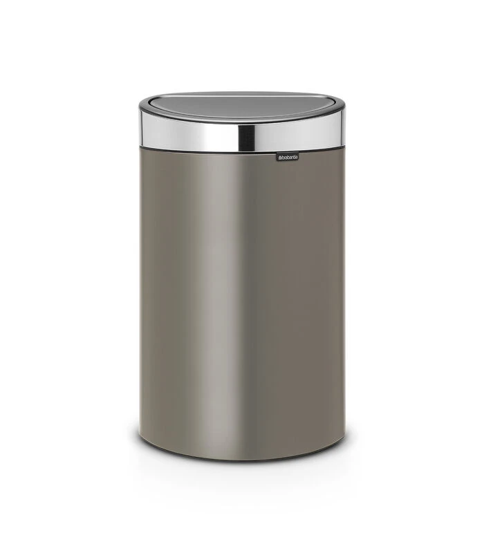 Brabantia Touch Bin New Afvalemmer, 40L Platinum/ Matt Steel 1 Brabantia Touch Bin New Afvalemmer, 40L Platinum/ Matt Steel