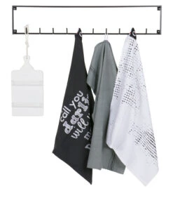 WOOOD Meert Kapstok 10 Haken - Metaal - Zwart - 16x82,8x3,5