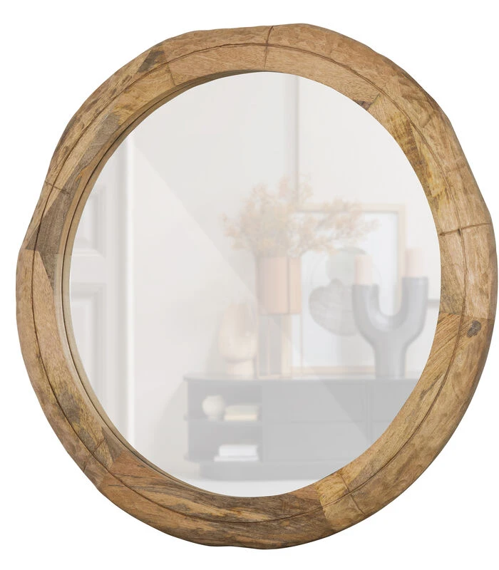 Exclusive Rion Ronde Spiegel - Mangohout - Natural - 4x101x101 3 Exclusive Rion Ronde Spiegel - Mangohout - Natural - 4x101x101 - Afbeelding 3