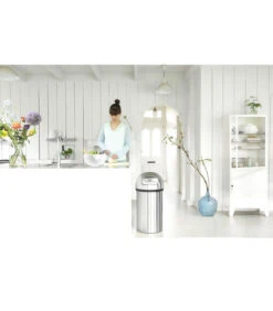 Brabantia Push Bin Afvalemmer, 60 Liter - Matt Steel -Dagelijkse Boodschappen Winkel 1fa016763fd74802beb1005b62ca83ec