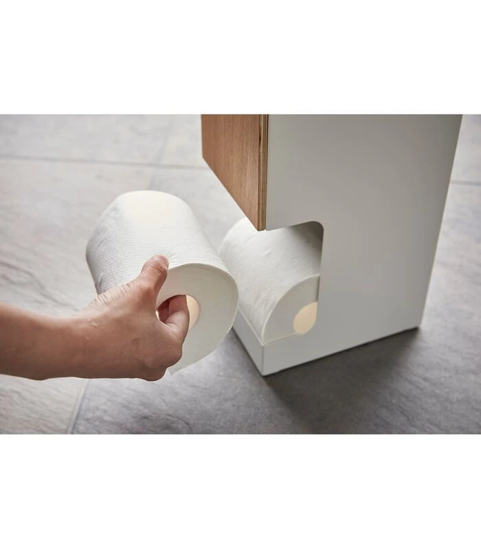 Yamazaki Toilet Paper Stocker - Rin - White 3 Yamazaki Toilet Paper Stocker - Rin - White - Afbeelding 3