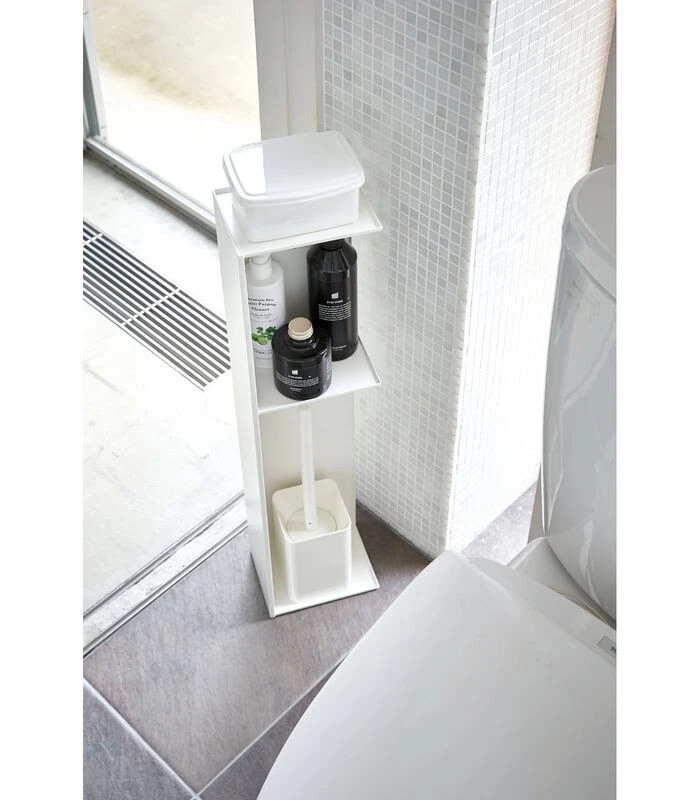 Yamazaki Slim Toilet Rack - Tower - White 3 Yamazaki Slim Toilet Rack - Tower - White - Afbeelding 3