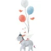 GENTLE FRIENDS Muursticker Kinderkamer - Ezel En Ballonnens 45x118cm