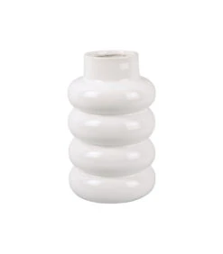 PRESENT TIME Vaas Bobbly Glazed - Wit - Ø15x24cm