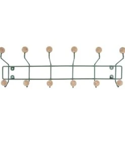 PRESENT TIME Hoedenrek Saturnus - Groen Met Kurken Bollen - 53,5x15x14cm