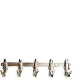 Wandkapstok, Vissen Kapstok, 10 Ophanghaken - De Pêche Coat - Zilver
