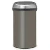Brabantia Touch Bin, 60L - Platinum/ Steel Fingerprint Proof