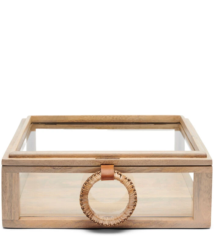 Vitrine Box, Opbergkist Klein Met Handvat - Canggu - Lichtbruin 1 Vitrine Box, Opbergkist Klein Met Handvat - Canggu - Lichtbruin