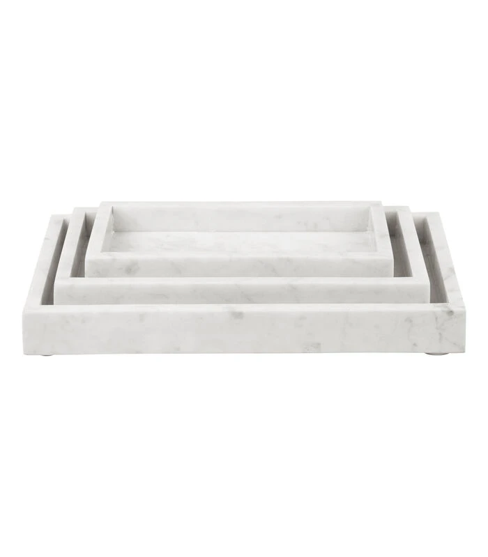 PRESENT TIME Dienblad Marble - Wit - 28x18x3cm 3 PRESENT TIME Dienblad Marble - Wit - 28x18x3cm - Afbeelding 3