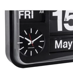 Karlsson Wandklok Big Flip - Zwart - 43x43x16cm -Dagelijkse Boodschappen Winkel 2c27c9c781a64e8182c4608533767561