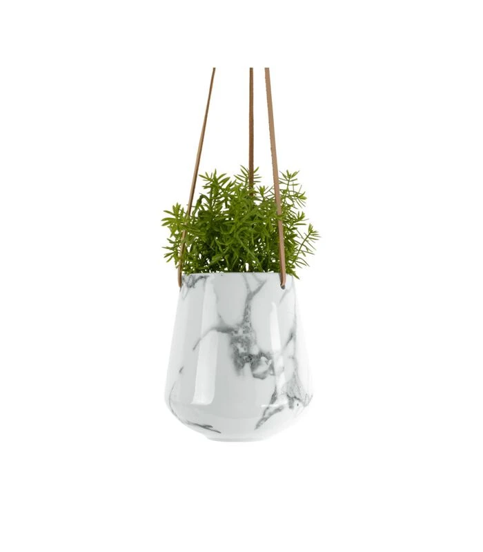PRESENT TIME Hangende Plantenpot Skittle - Medium - Marmerprint Wit - Ø13,5x15cm 3 PRESENT TIME Hangende Plantenpot Skittle - Medium - Marmerprint Wit - Ø13,5x15cm - Afbeelding 3