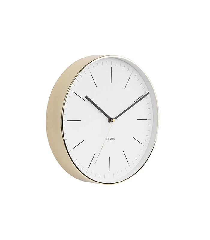 Karlsson Wandklok Minimal - Wit, Shiny Goud Behuizing - Ø27,5cm 3 Karlsson Wandklok Minimal - Wit, Shiny Goud Behuizing - Ø27,5cm - Afbeelding 3