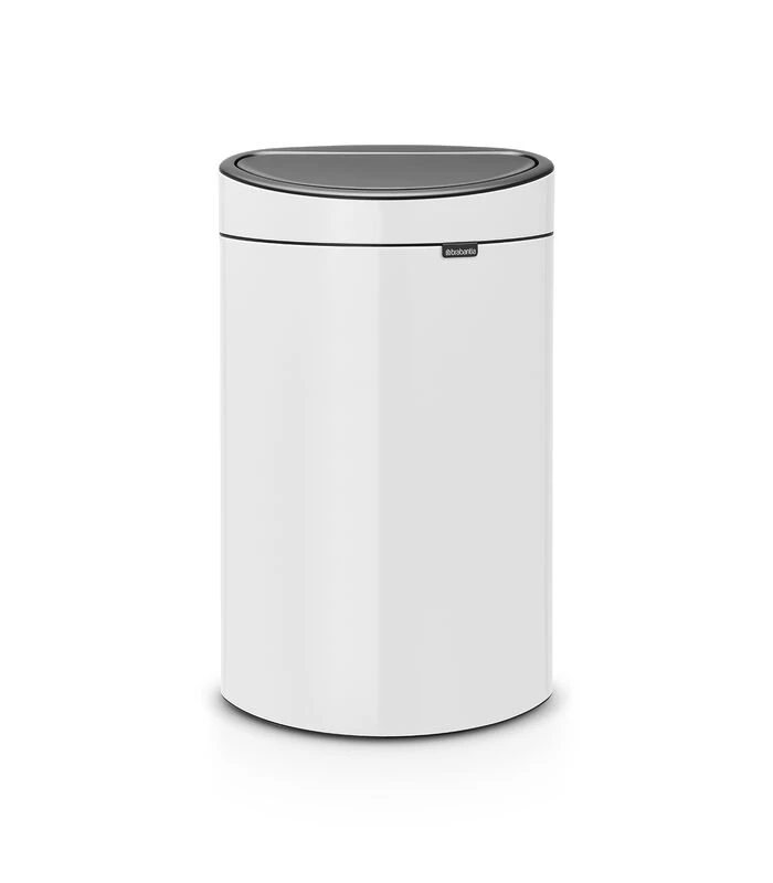 Brabantia Touch Bin New, 40L, Kunststof Binnenemmer - White 1 Brabantia Touch Bin New, 40L, Kunststof Binnenemmer - White