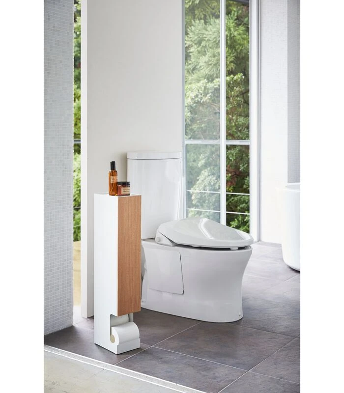 Yamazaki Toilet Paper Stocker - Rin - White 2 Yamazaki Toilet Paper Stocker - Rin - White - Afbeelding 2