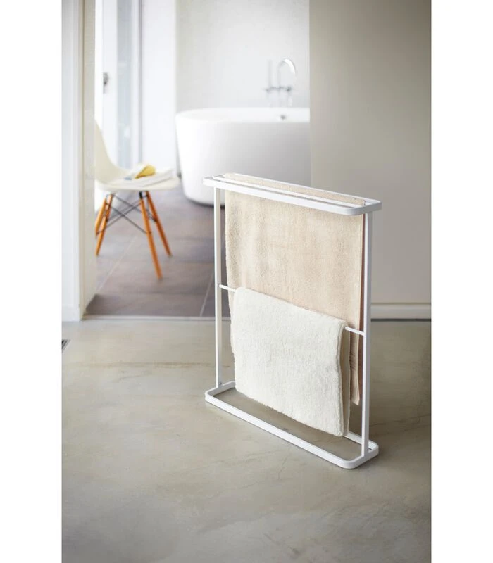 Yamazaki Bath Towel Hanger - Tower - White 2 Yamazaki Bath Towel Hanger - Tower - White - Afbeelding 2