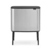 Brabantia Bo Touch Bin, 11+23L -Matt Steel Fingerprint Proof