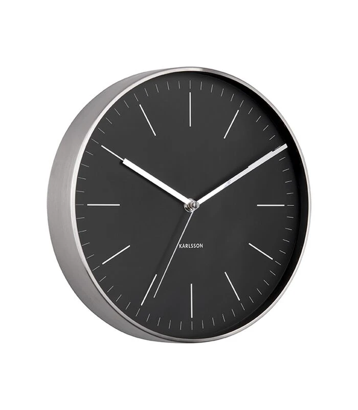Karlsson Wandklok Minimal - Zwart, Nikkel Behuizing - Ø27,5cm 1 Karlsson Wandklok Minimal - Zwart, Nikkel Behuizing - Ø27,5cm