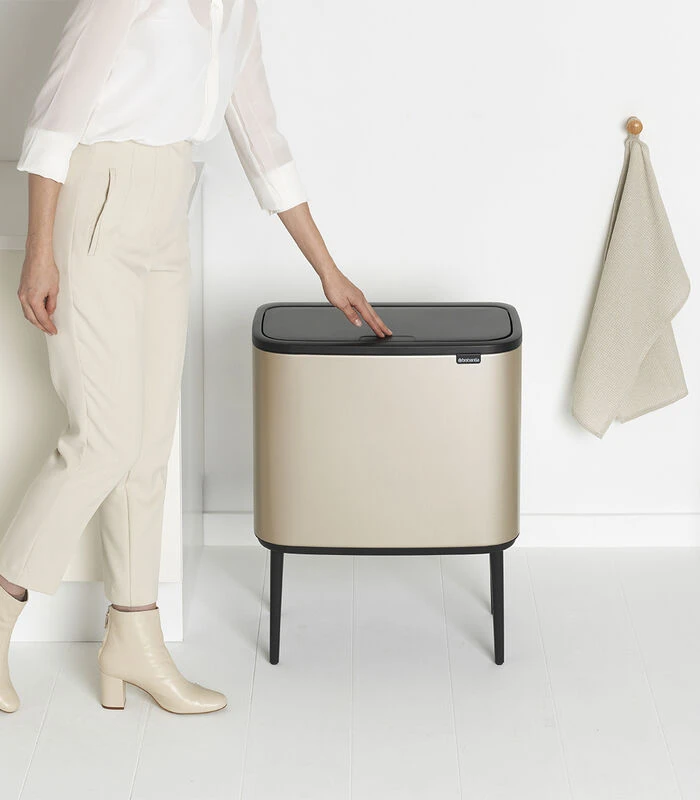 Brabantia Bo Touch Bin, 3 X 11L - Champagne 3 Brabantia Bo Touch Bin, 3 X 11L - Champagne - Afbeelding 3