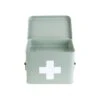 PRESENT TIME Medicijnkist - Medium - Metaal Mat Grijs/Groen - 21,5x15,5x16cm