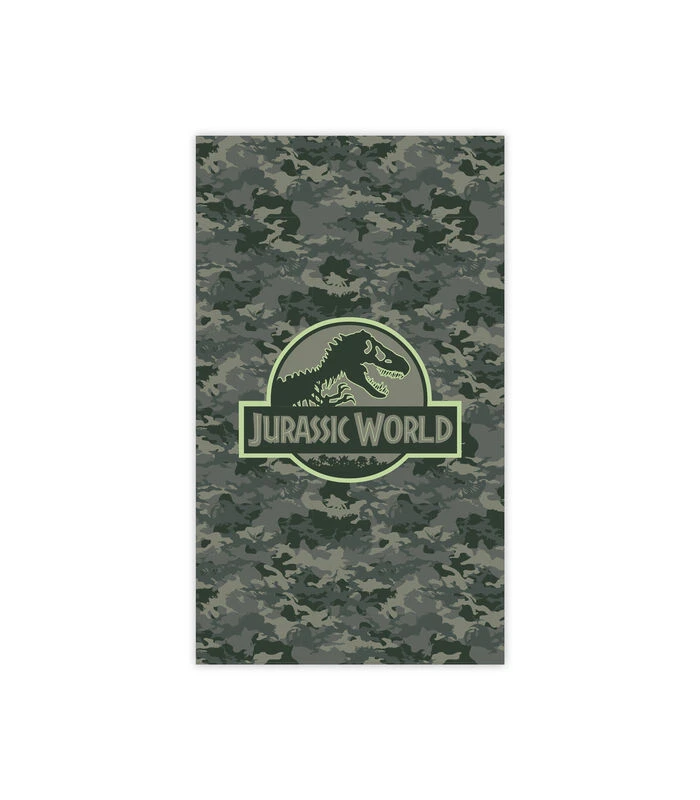 Jurassic World Strandlaken Met Fluwelen Opdruk 100% Katoen, LOGO 1 Jurassic World Strandlaken Met Fluwelen Opdruk 100% Katoen, LOGO