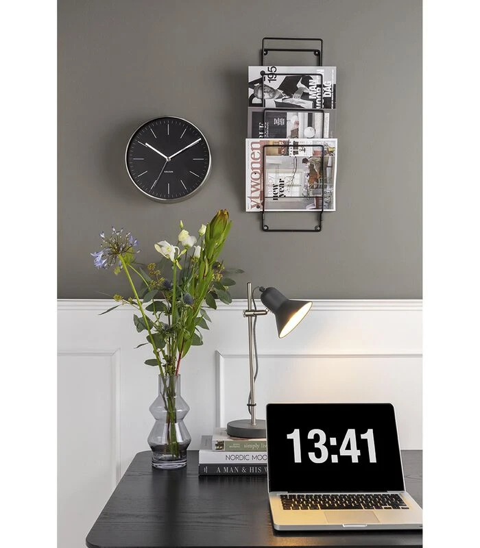 Karlsson Wandklok Minimal - Zwart, Nikkel Behuizing - Ø27,5cm 2 Karlsson Wandklok Minimal - Zwart, Nikkel Behuizing - Ø27,5cm - Afbeelding 2