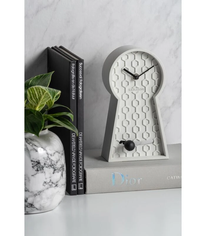 Karlsson Tafelklok Pendulum - Wit - 25x14x25cm 2 Karlsson Tafelklok Pendulum - Wit - 25x14x25cm - Afbeelding 2