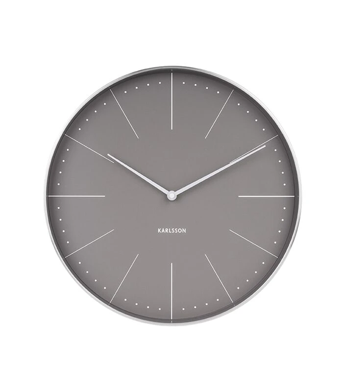 Karlsson Wandklok Normann Station - Warm Grijs, Geborsteld Case - Ø37,5cm 1 Karlsson Wandklok Normann Station - Warm Grijs, Geborsteld Case - Ø37,5cm